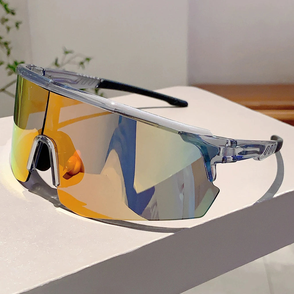 Semi-Rimless Sports Cycling Sunglasses Mirror Lens Men Women Outdoor Goggle