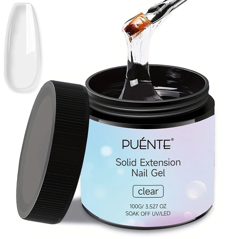 Clear Non-Stick Nail Extension Gel Kit with Sculpture Pen - 100g UV/LED Nail Art
