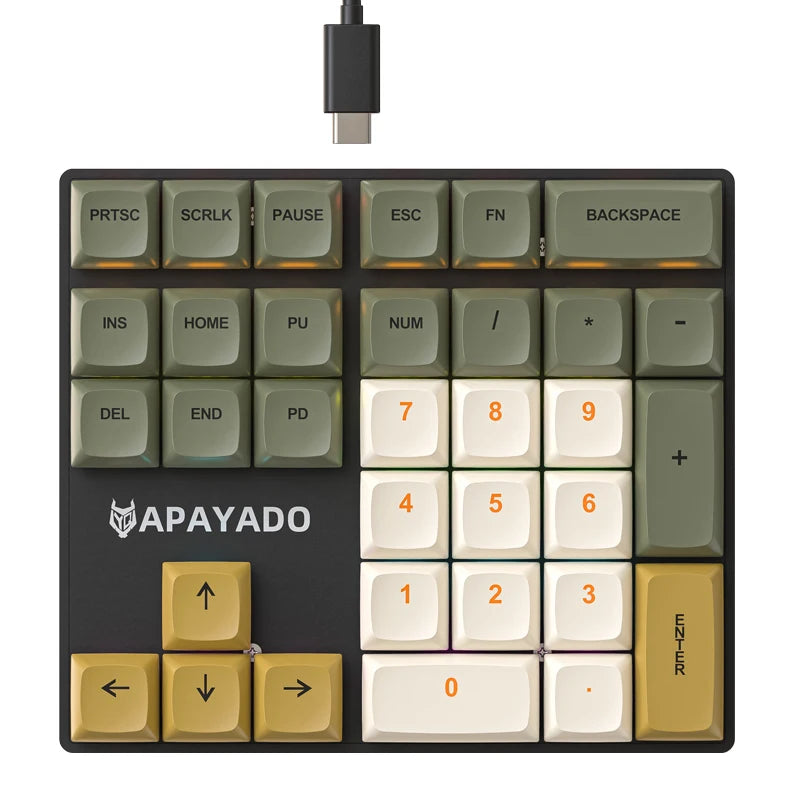 Mechanical Numeric Keypad 33 Keys with Multi-Color Lighting for Office & Finance