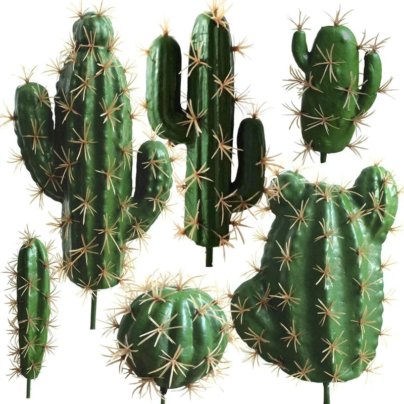 6pcs Fake Cactus Decor Succulent Plants Indoor Home Faux Plants