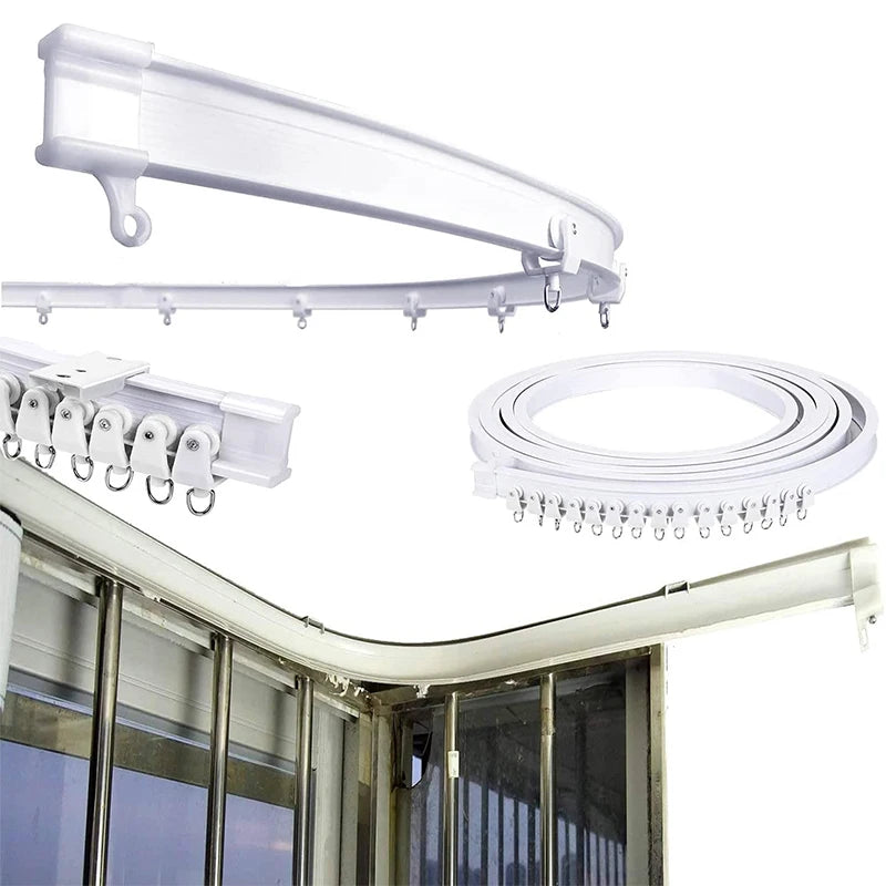 Flexible Bendable Curtain Track for Room Dividers, Windows & Bathrooms