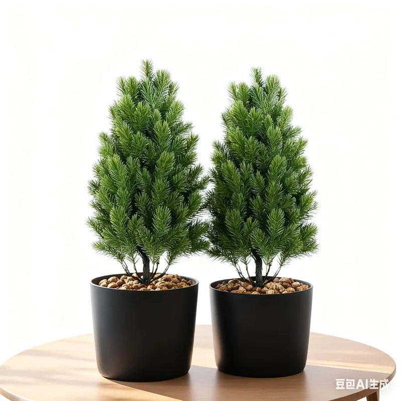 Artificial Pine Needle Christmas Trees - Indoor & Outdoor Holiday Decor - 2pcs