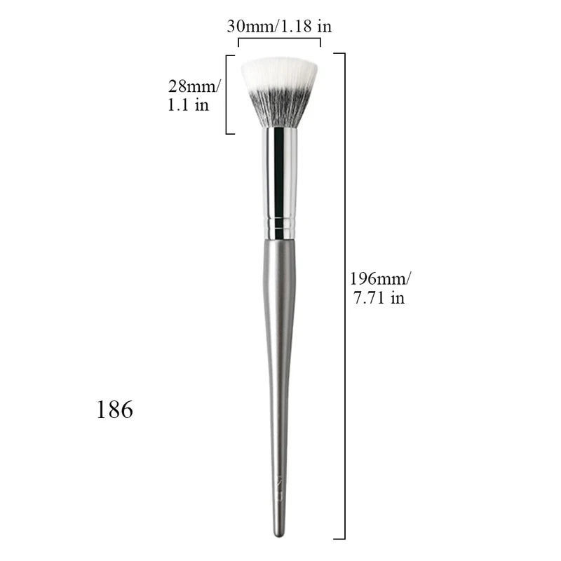 Professional Handmade Makeup Brush - Blush & Highlighter Flat Top with Saikoho Goat Hair & Synthetic Fiber