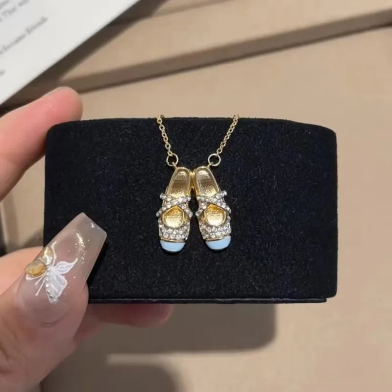 Elegant Ballet Shoe Necklace Pendant Jewelry for Women - Exquisite Design Gift
