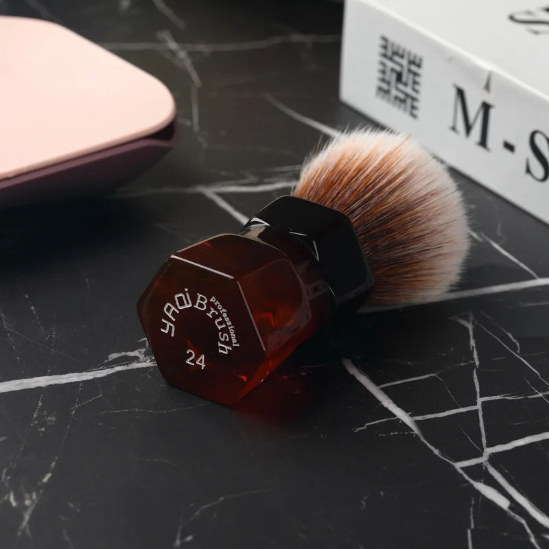 Yaqi 24mm Synthetic Hair Shaving Brush for Men - Moka Express Style