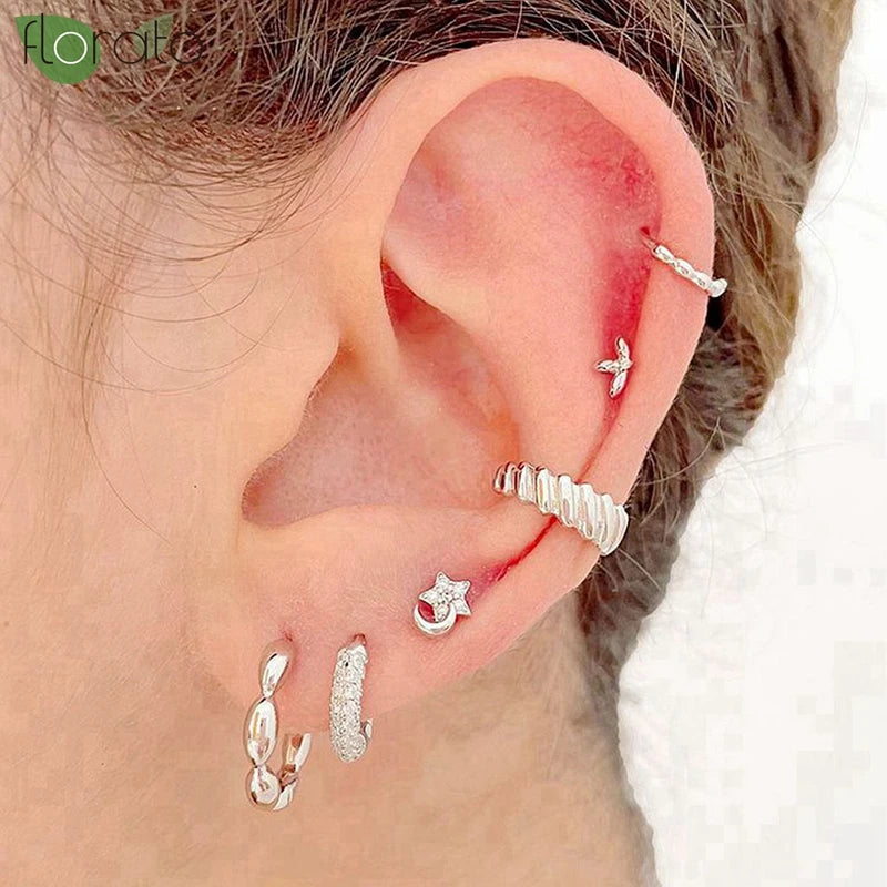 925 Silver Zircon Small Stud Earrings for Women - Hypoallergenic Jewelry Gift