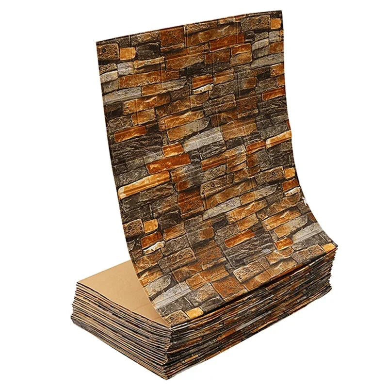 3D Imitation Brick Wall Sticker Self-Adhesive Removable Wallpaper for Living Room & Kitchen