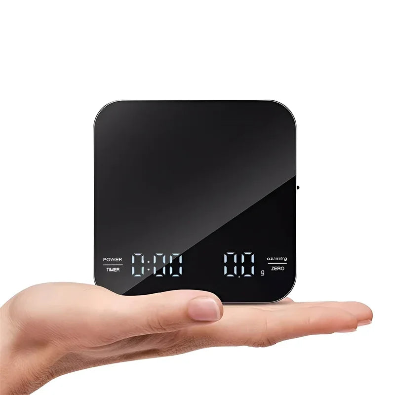 Digital Coffee Scale with Timer & LED Display - USB Rechargeable & Accurate 0.1g