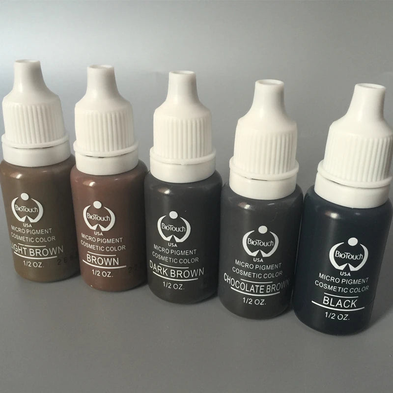 5-Piece Permanent Makeup Tattoo Ink Set - Micropigmentation & Lip/Eye Color
