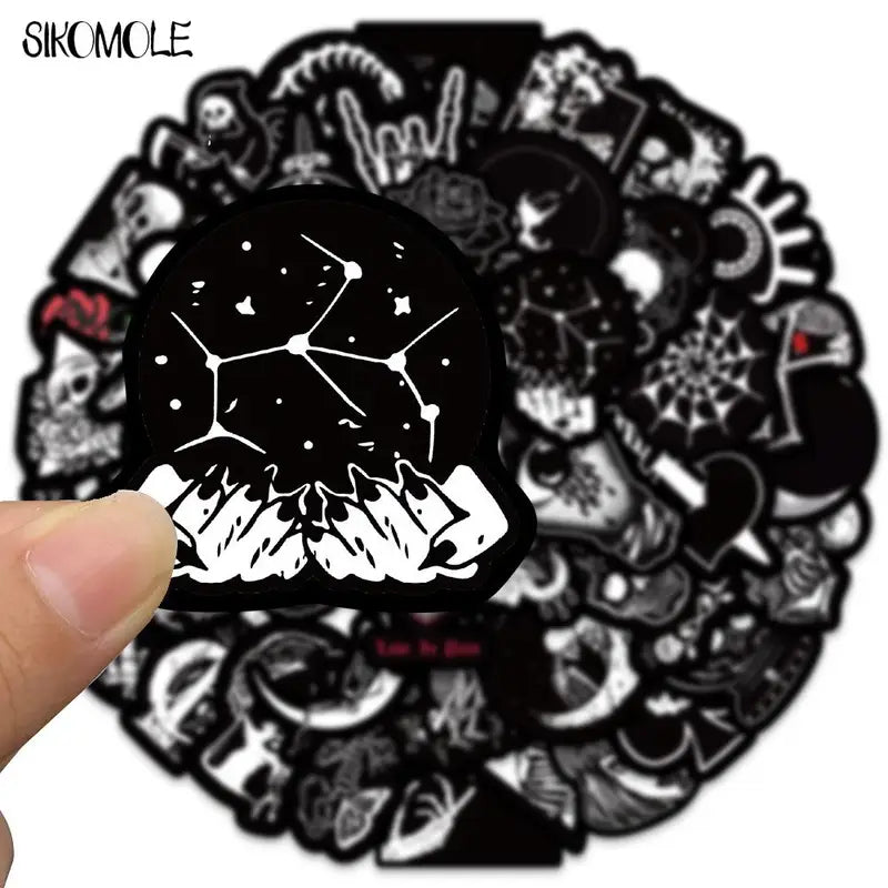 Cartoon Skull Stickers Pack for Halloween DIY Skateboard Laptop Luggage Car Decals