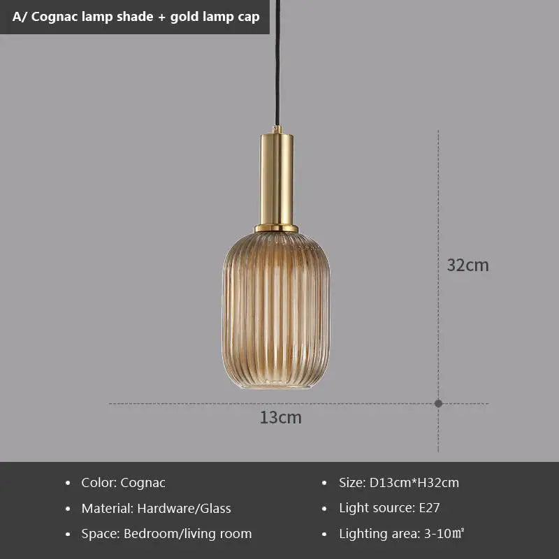 Glass Pendant Lights E27 Smoke Gray for Kitchen Dining Living Room Bar Home Decor Hanging Lighting