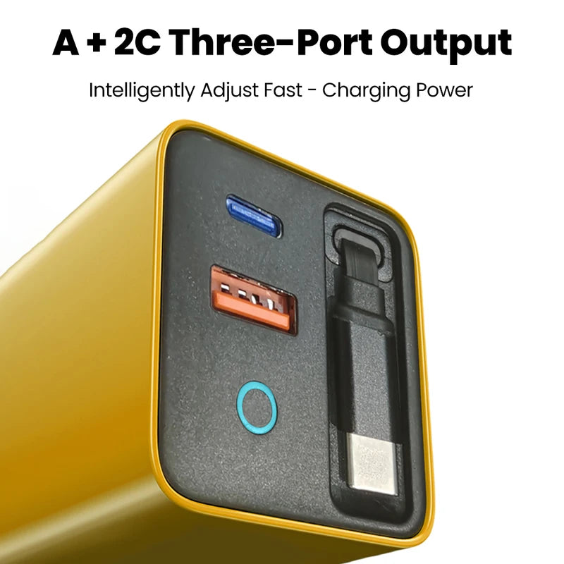 Olaf 3-in-1 80W Fast USB-C Charger with Retractable Cable for iPhone, iPad, Laptop