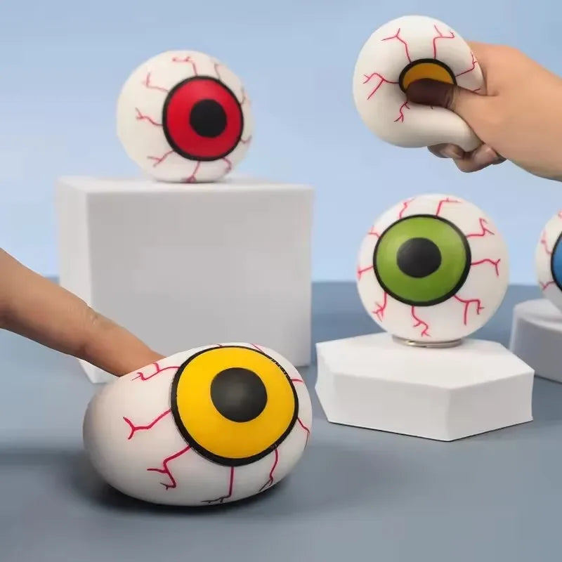 Halloween Horror Eyeball Squishy Stress Balls - Novelty Fidget Toys, Party Favors