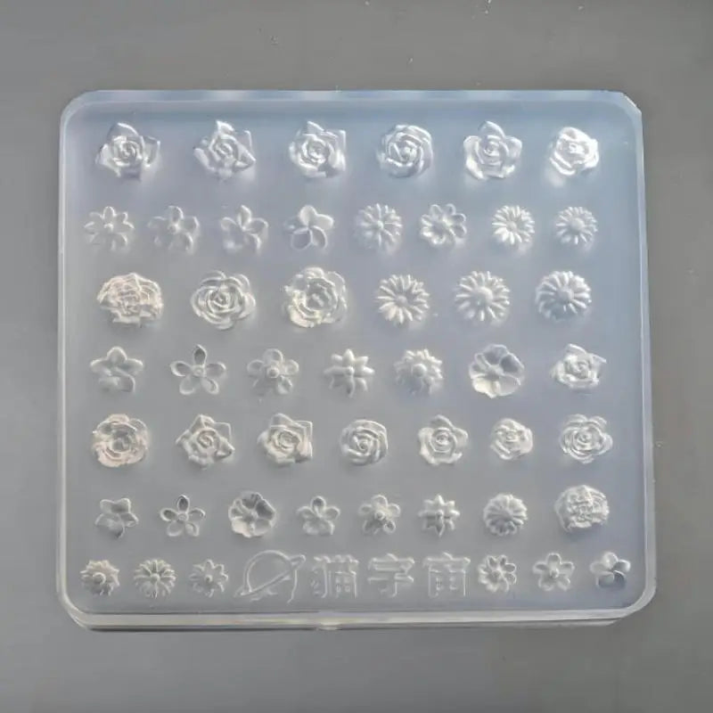 Non-Stick 3D Floral Silicone Nail Art Mold for DIY Manicure Embellishments