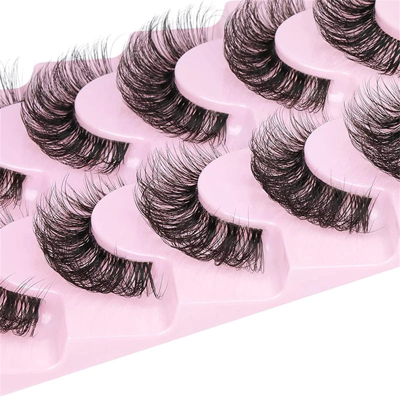 False Eyelashes 6D Fluffy Wispy Faux Mink Cat Eye Effect Dramatic Makeup Lashes