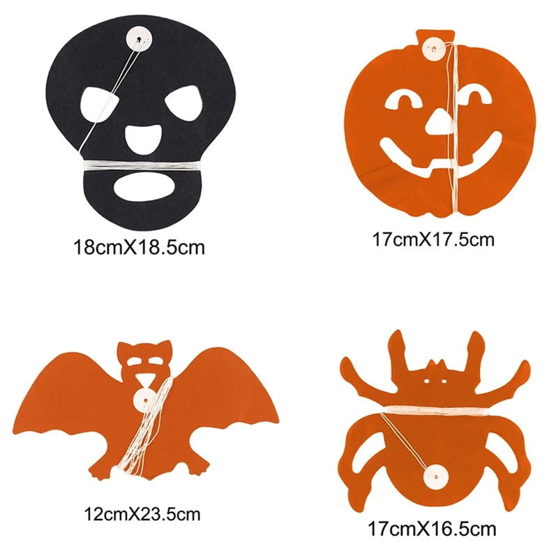 Halloween Paper Banner Garland with Spiders Pumpkins Ghosts Bats - Party Decorations