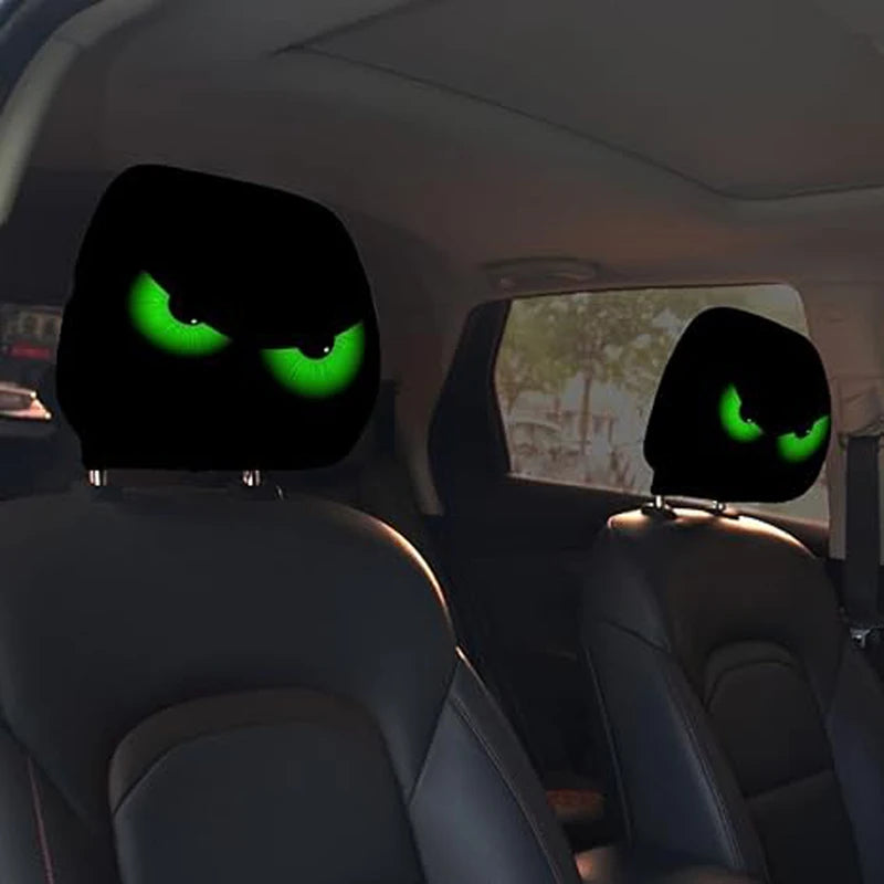Halloween Face Printed Car Pillowcase Decorative Washable Cushion Cover for Auto Seat Headrest