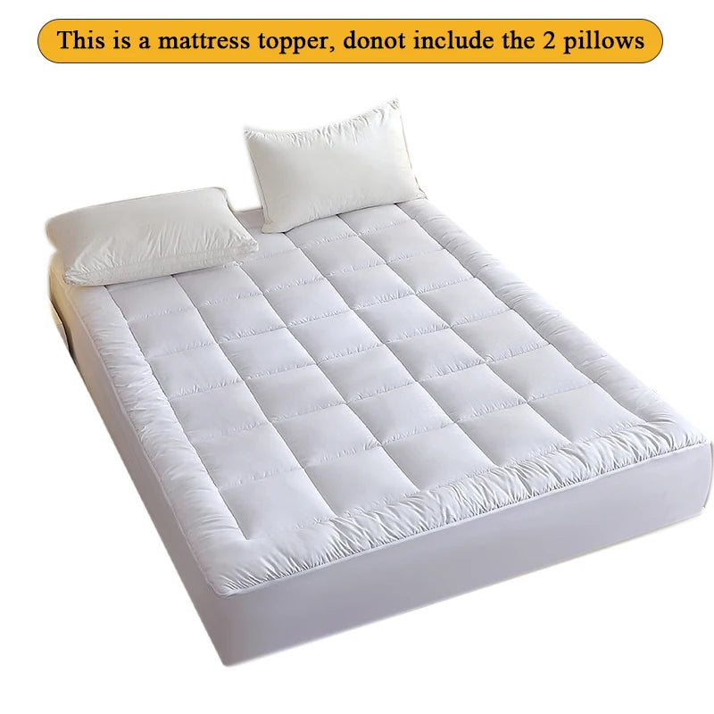 Dark Grey & White Mattress Topper Protector - 360GSM Comfort & Protection