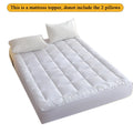 Dark Grey & White Mattress Topper Protector - 360GSM Comfort & Protection