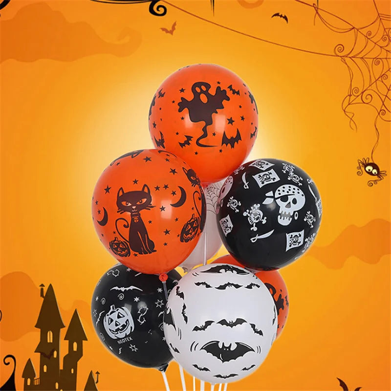 Halloween Latex Balloons Set - Inflatable Ghost & Pumpkin Foil Balloons for Kids Party Decorations