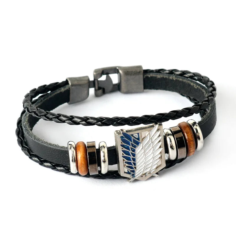 Attack on Titan Investigation Corps Logo Leather Bracelet - Unisex Handpiece