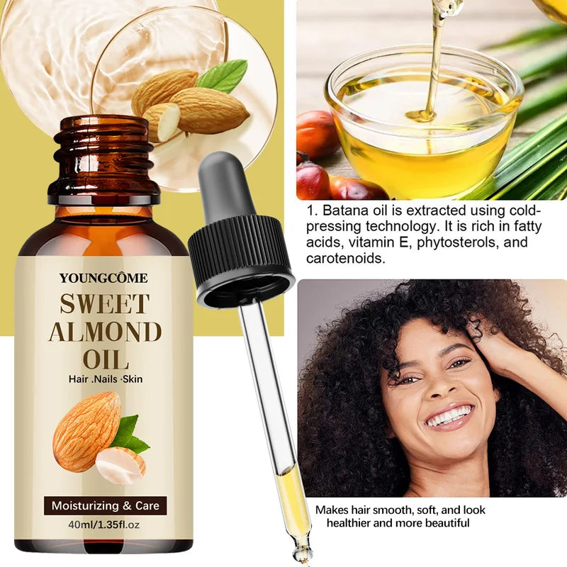 Pure Natural Almond Essential Oil 40/60ml Moisturizing Skin and Hair Care Diffuser Oil