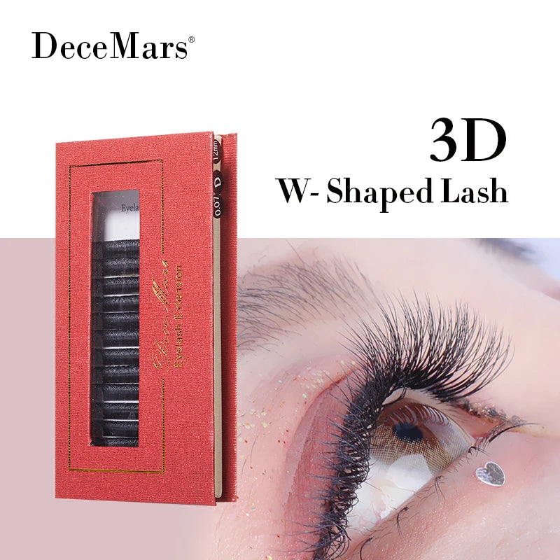 Eyelash Extension 3D W-Shape False Eyelashes Pack - Salon Quality, Multiple Lengths