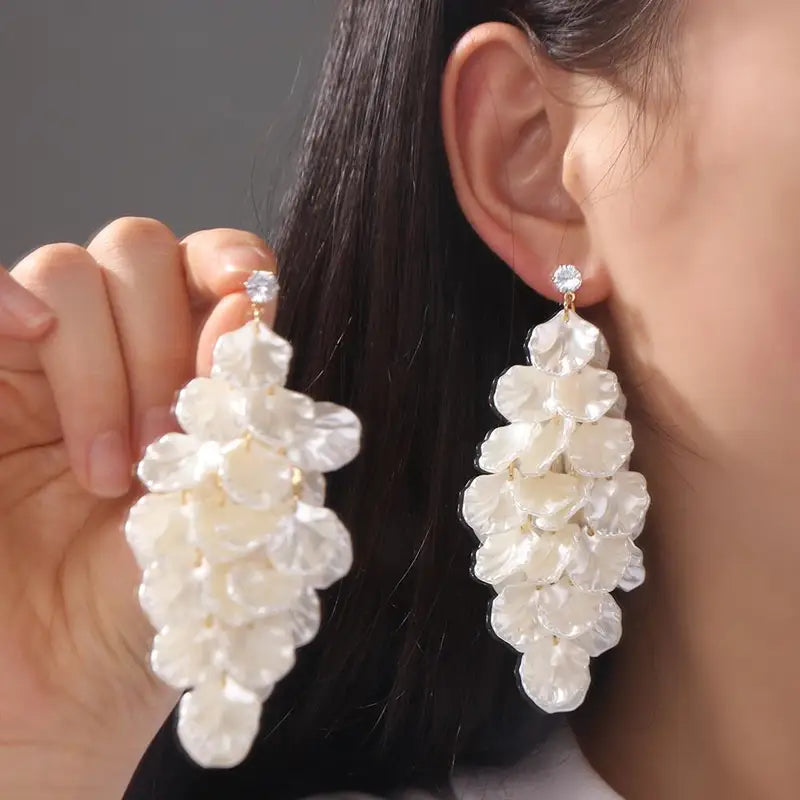 Exquisite Petals Tassel Earrings - Vintage Drop Jewelry for Parties