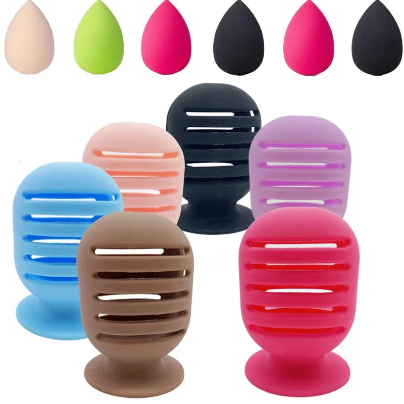 Makeup Sponge Holder Eco-Friendly Silicone Storage Case Travel Cosmetic Puff Organizer