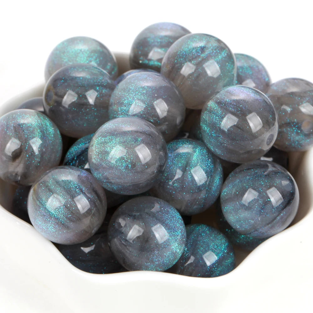 Colorful Resin Beads for Jewelry Making - Mermaid Glitter Spacer Beads 8-20mm