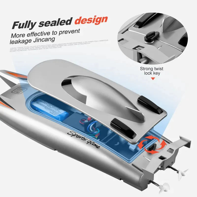 Waterproof Remote Control Speedboat with Dual Motors - High-Speed Watercraft Toy