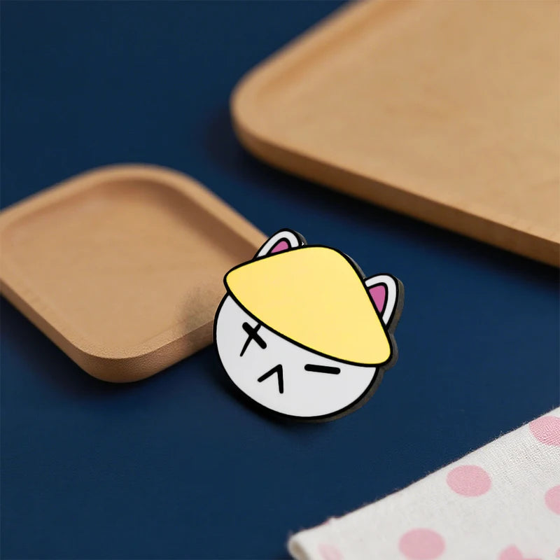 Cat Enamel Pin Badge - Cute Cartoon Music Lover Accessory