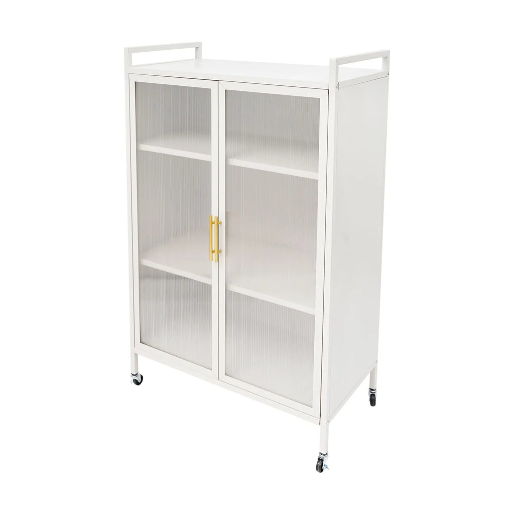 4-Tier Steel Storage Cabinet with Adjustable Shelves & Magnetic Doors for Kitchen Office