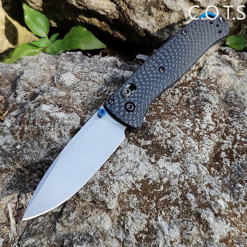 Folding Knife with Carbon Fiber Handle and Damascus Blade - Outdoor Camping & Hunting Tool