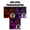 LED Halloween Mask Glow in The Dark Scary Face Light Up Costume for Men & Kids