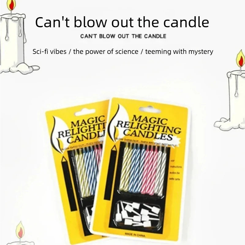 Magic Blow Out Candles Set - Surprise Prank Birthday Party Props