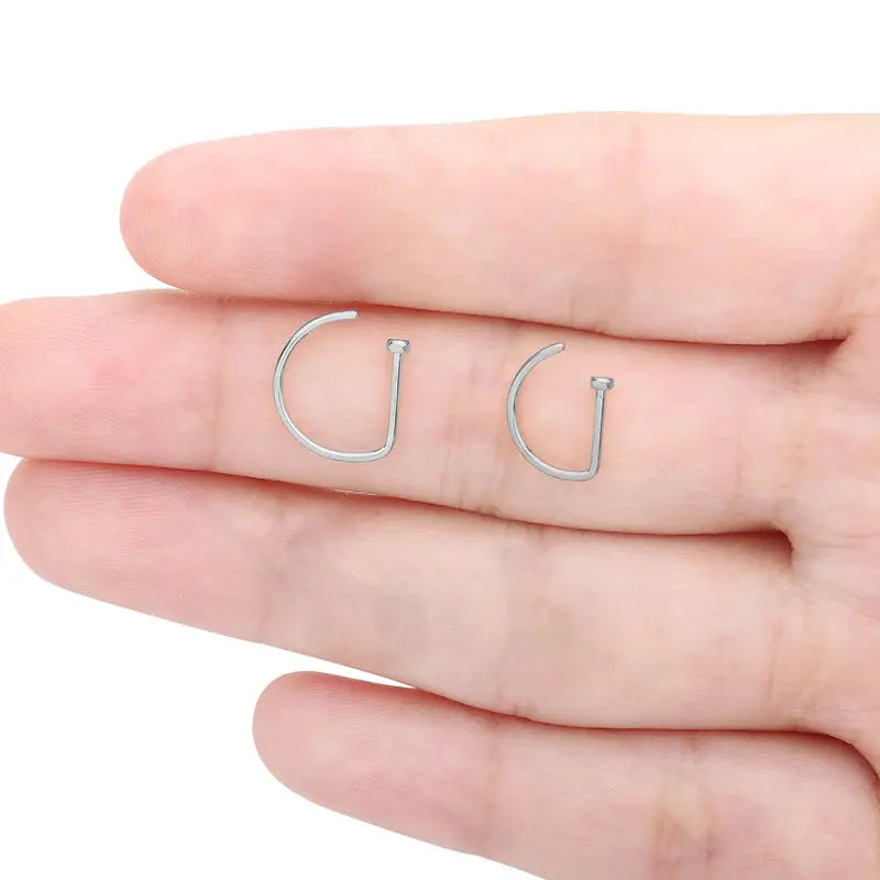 Fake Nose Rings Set - Non Piercing Clip-On Lip & Septum Jewelry for Women Men