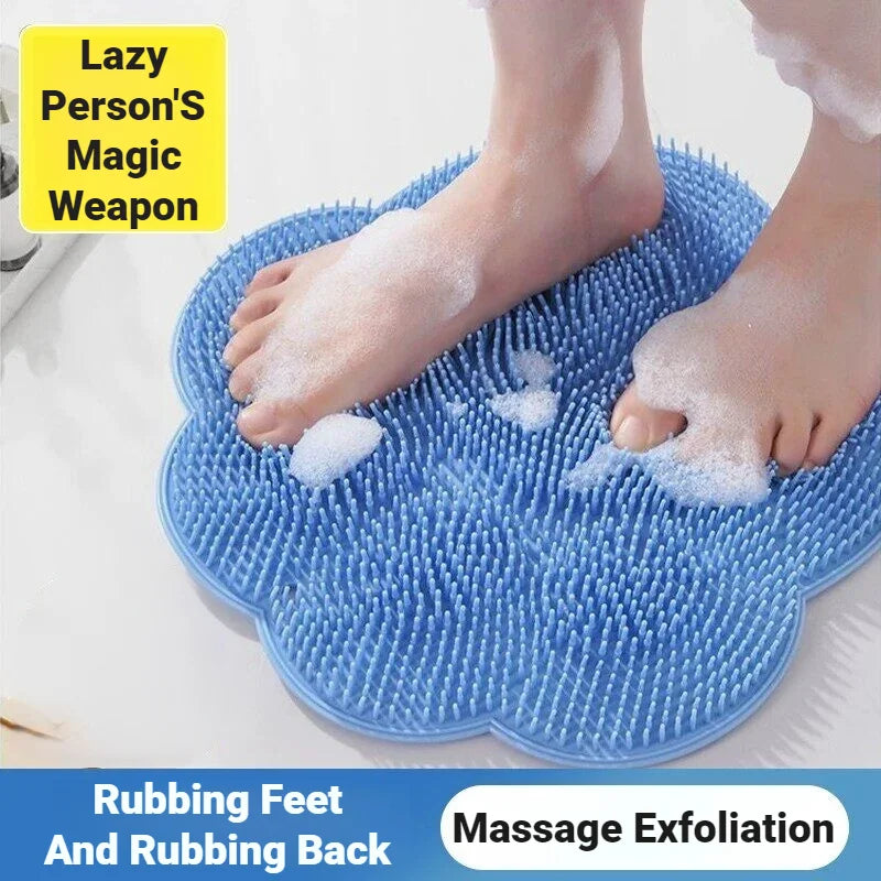 Non Slip Suction Cup Foot Scrub Mat for Bathroom Massage & Dead Skin Removal