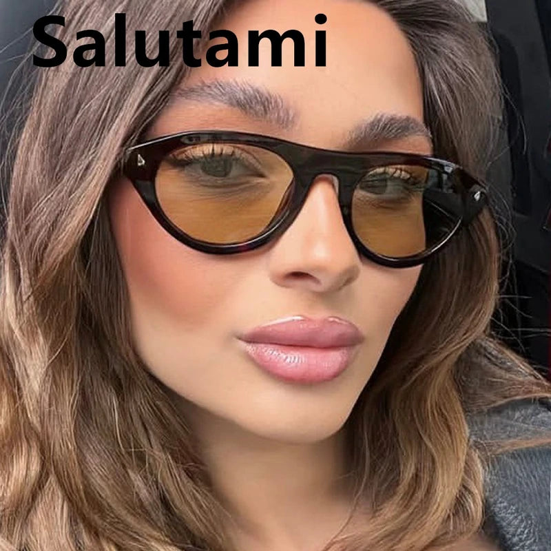 Small Cat Eye Sunglasses for Women Vintage Triangle Rivet Sun Glasses Ladies Elegant Leopard Shades