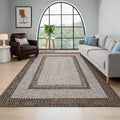Boho Braided Area Rug 8x10FT Large Non-Shedding Floor Carpet for Living Room