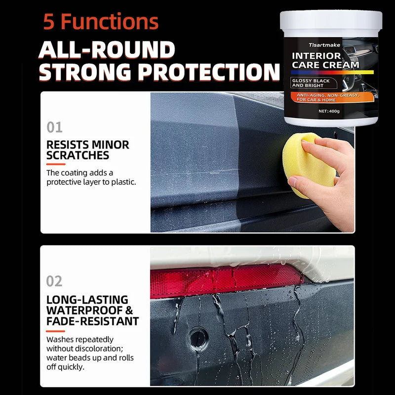 Heavy-Duty Car Plastic & Rubber Renovator Wax - Scratch Repair & Protection