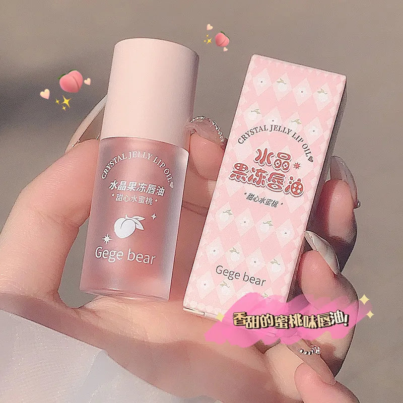 Hydrating Lip Oil with Sheer Pink Tint and Shimmer - Long Lasting Moisturizer & Primer