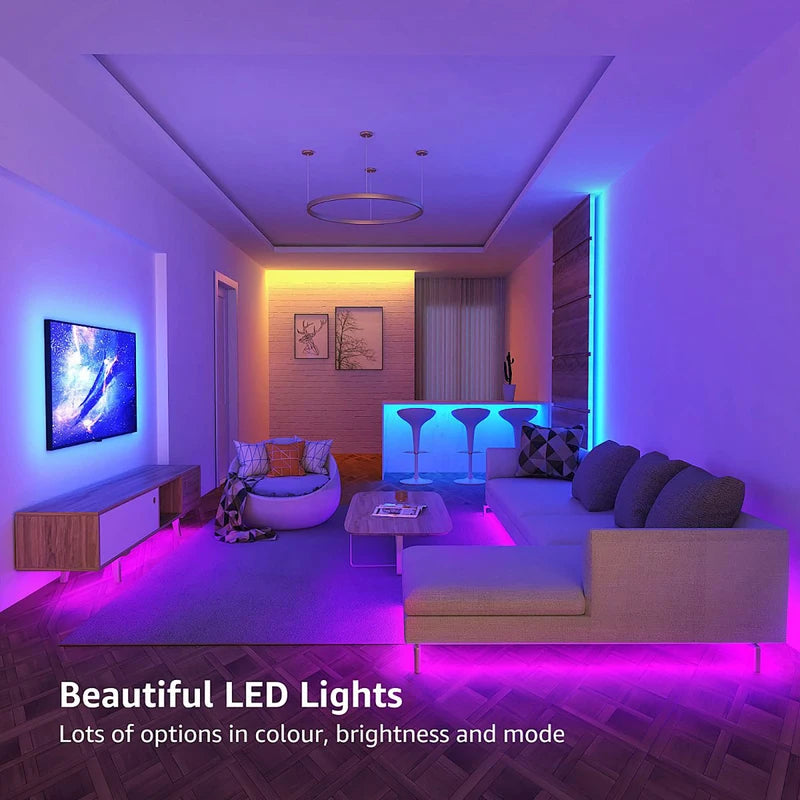 50FT RGB LED Strip Lights for Bedroom with Remote & App Control