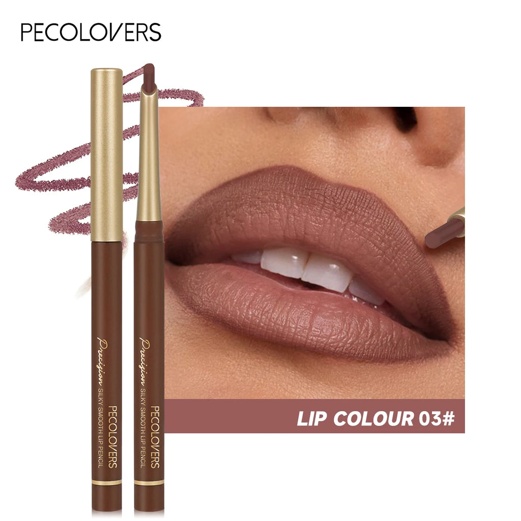 Matte Lip Liner Pencil Set - 6 Colors for Nude, Brown, and Contour