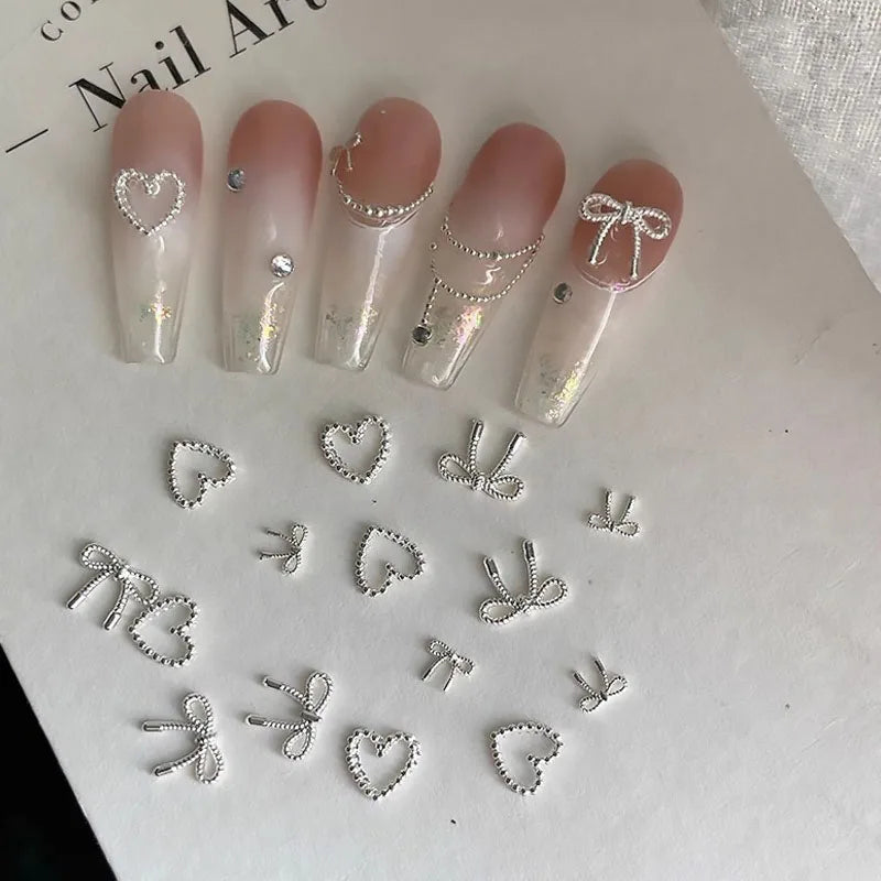 Bow Charms Nail Art Rhinestones Heart Zircon Mini Stone for Manicure DIY Jewelry