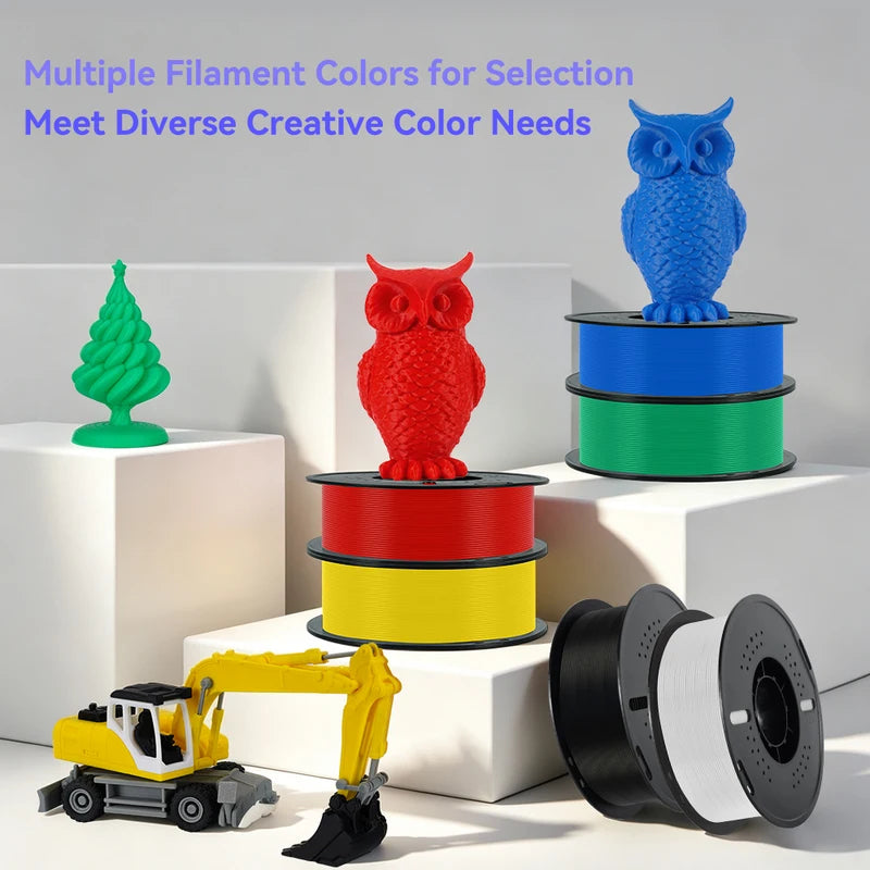 3D Printer Filament Set - 10 Rolls 1KG Eco-Friendly PLA PETG Assorted Colors