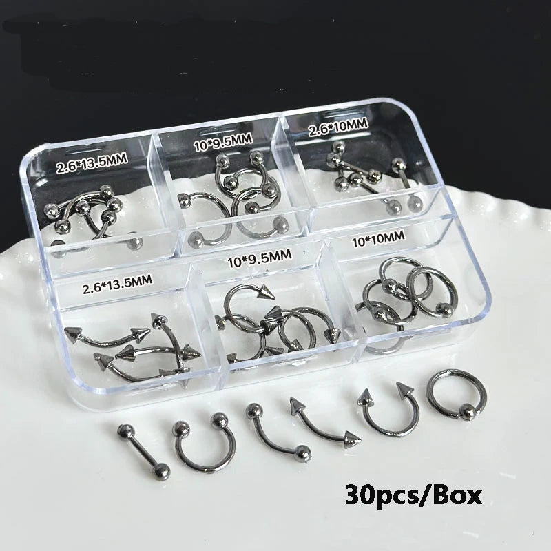 30pcs Nail Art Charms Set - Punk Arrow Rivet Alloy Spike Jewelry for Nails