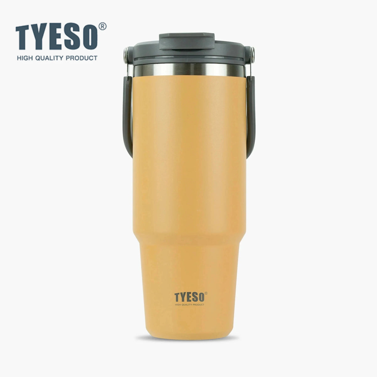 Insulated Travel Mug Stainless Steel Coffee Cup with Handle and Detachable Straw