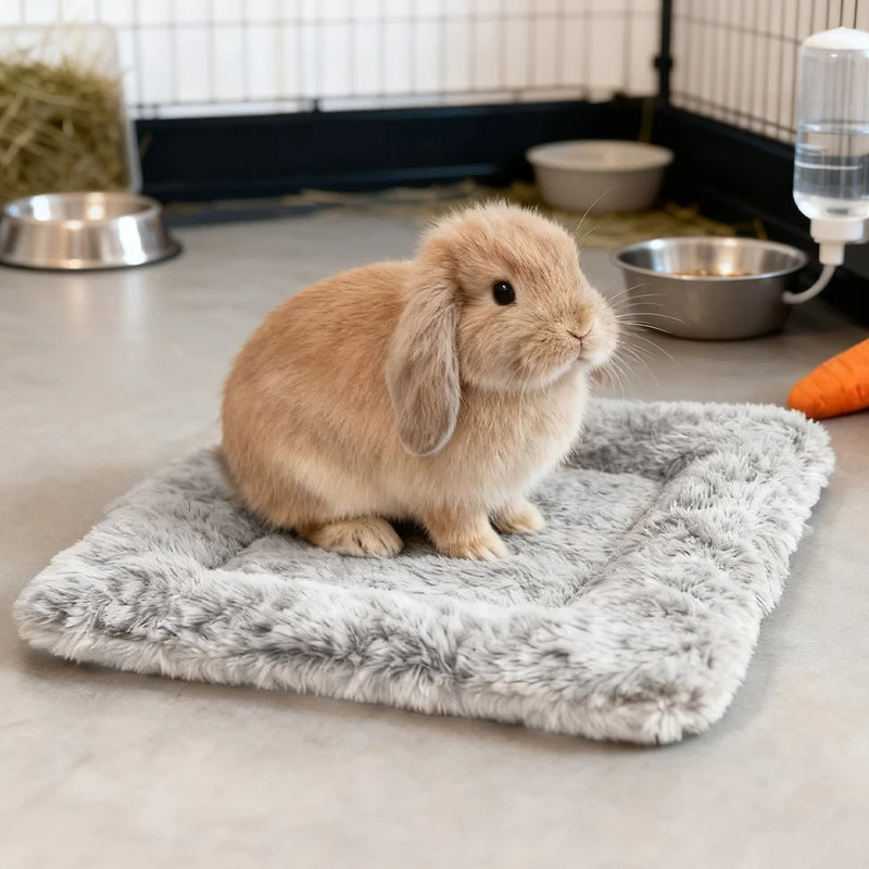 Reversible Plush Pet Bed for Small Animals Ultra Soft Guinea Hamster Rabbit Squirrel