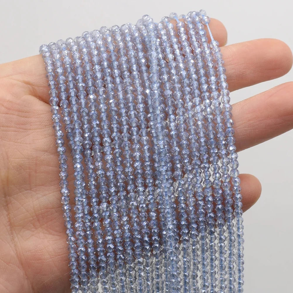 3mm Natural Stone Spinel Color Plated Faceted Spacer Beads for Jewelry Making